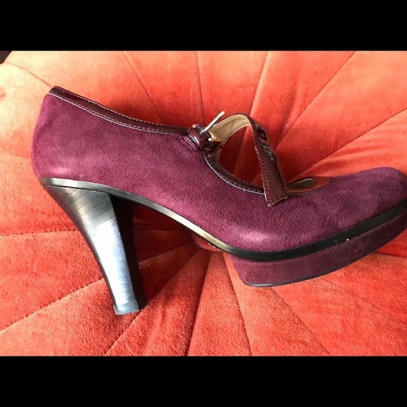 Sofft suede bordeaux Madelia strappy platform heal - Picture 7 of 16